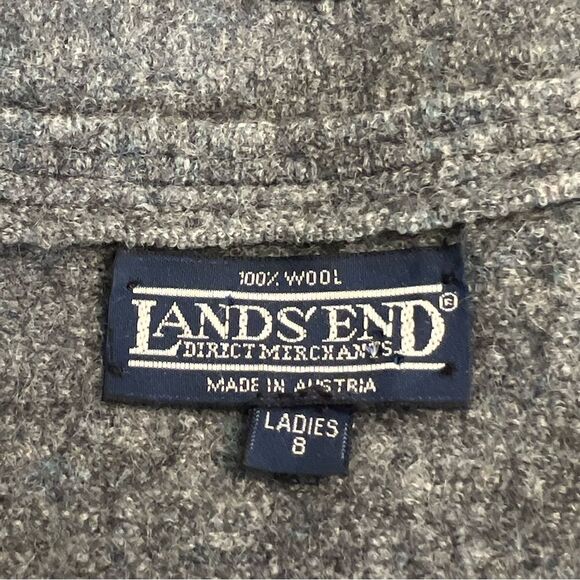 Land's End Boiled Wool Jacket Sz 8 Grey Double Breasted Preppy Classic Old Money - Picture 7 of 7